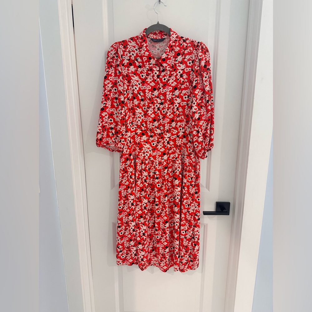 M&S Floral Long Sleeve Dress